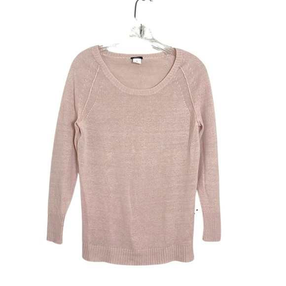 J. Crew Beige Linen Preppy Coastal Sheer Scoop Neck Classic Sweater Size XS - Picture 1 of 11